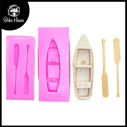 Boat With Paddle Silicone Fondant Mold