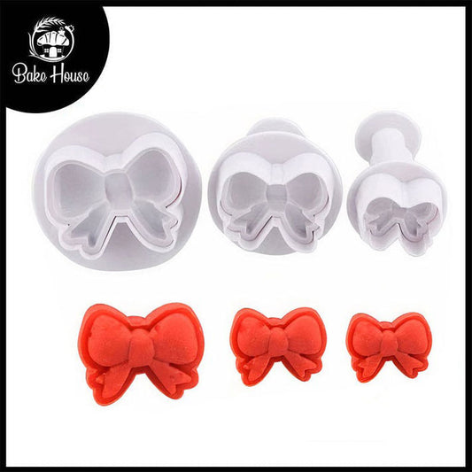 Bow Fondant Plunger Cutter 3Pcs Set