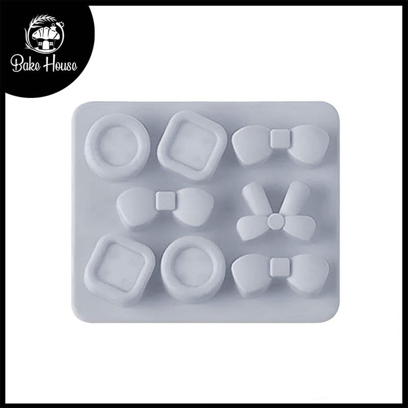 Bows & Buttons Silicone Fondant And Chocolate Mold 8 Cavity