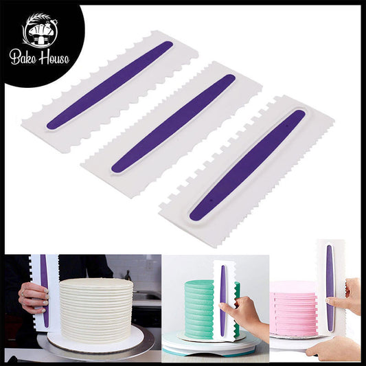 Bread Tree Plastic Cake Edges Decorating Comb 3 Pcs Set