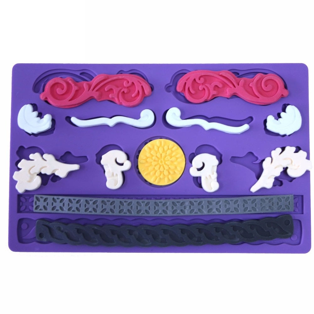 Brooch Border Design Silicone Fondant Sheet