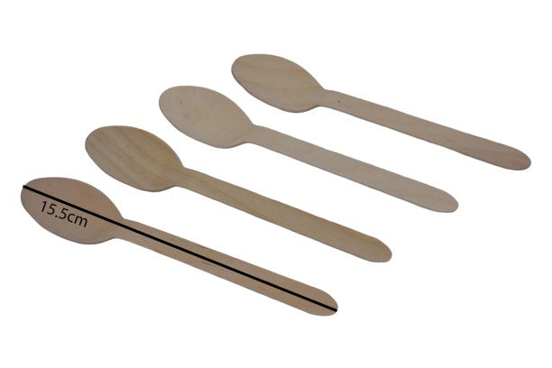 Brown Plain Wood Spoons 24Pcs Set