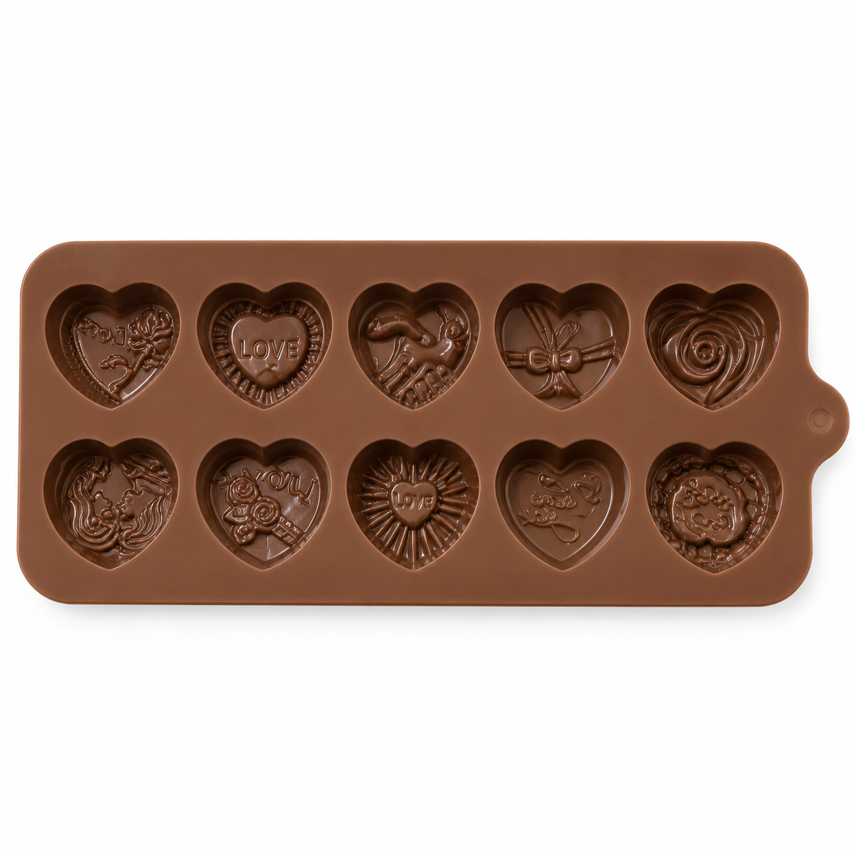 Mix Design Heart Chocolate Silicone Mold 10-Cavity
