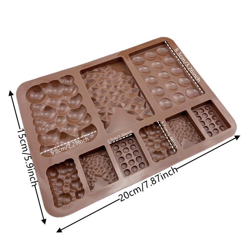 Bubble & Cracked Theme Silicone Chocolate Bar Mold 9 Cavity