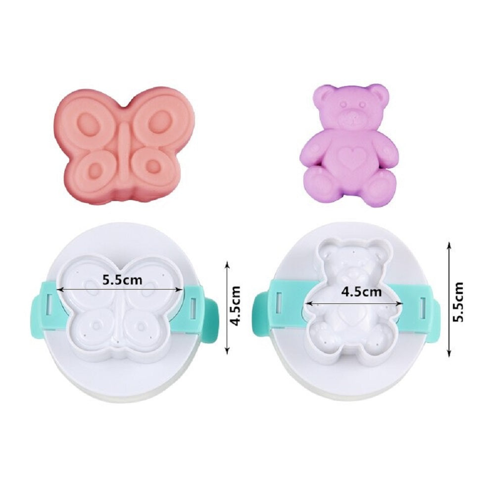 Butterfly & Bear Mold for Eggs 2Pcs Set Plastic