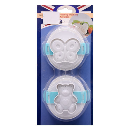 Butterfly & Bear Mold for Eggs 2Pcs Set Plastic