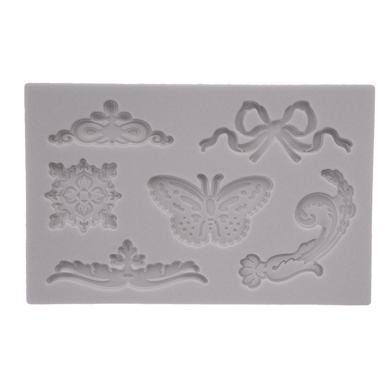 Butterfly & Cake Border Silicone Fondant Mold