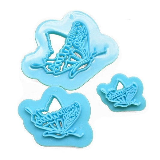 Butterfly Fondant And Cookie Cutter 3Pcs Set Plastic