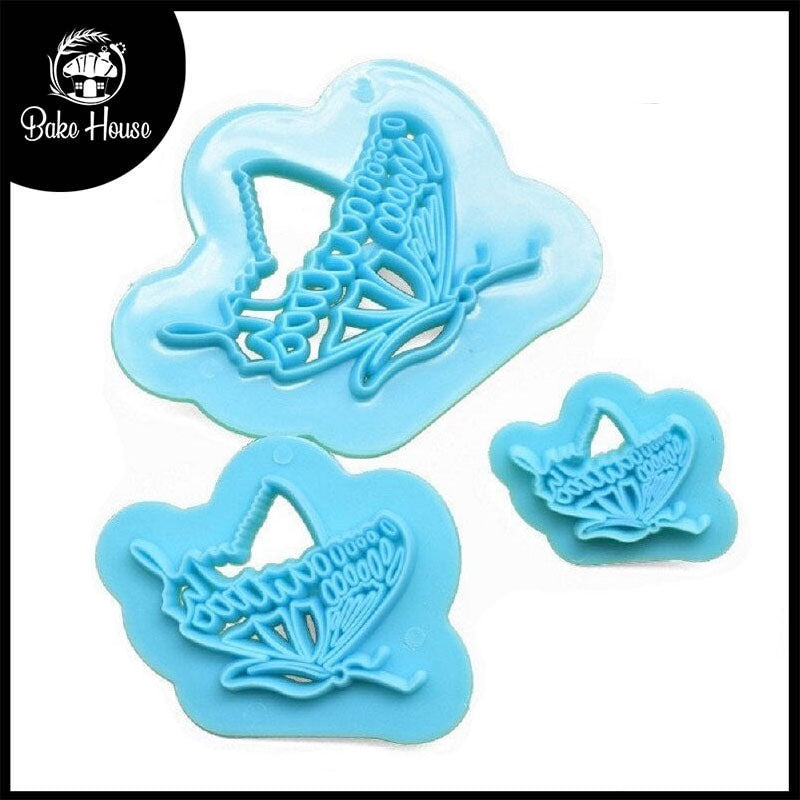 Butterfly Fondant And Cookie Cutter 3Pcs Set Plastic