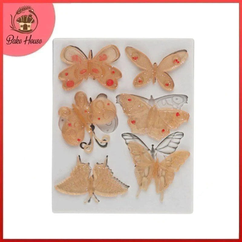 Butterfly Silicone Fondant Cake Border Mold 6 Cavity