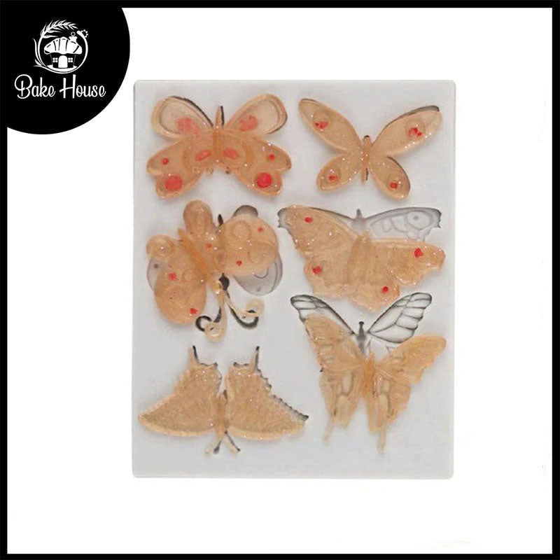 Butterfly Silicone Fondant Cake Border Mold 6 Cavity