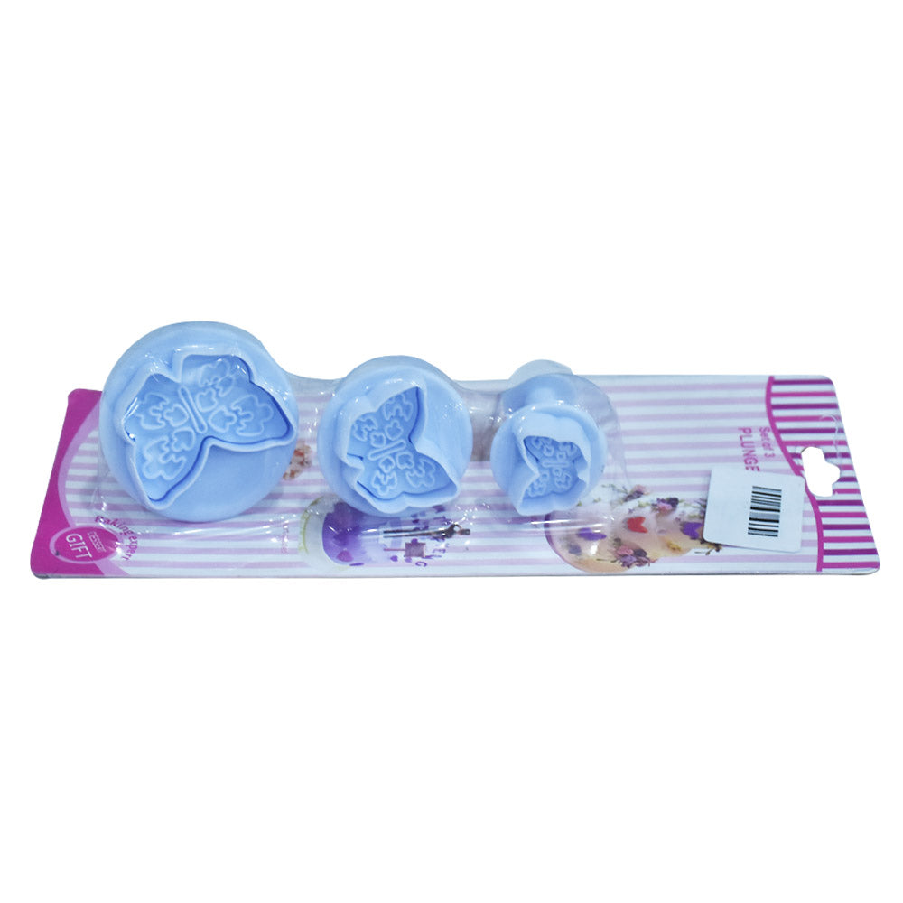 Butterfly With Emboss Plunger Cutter 3Pcs Set