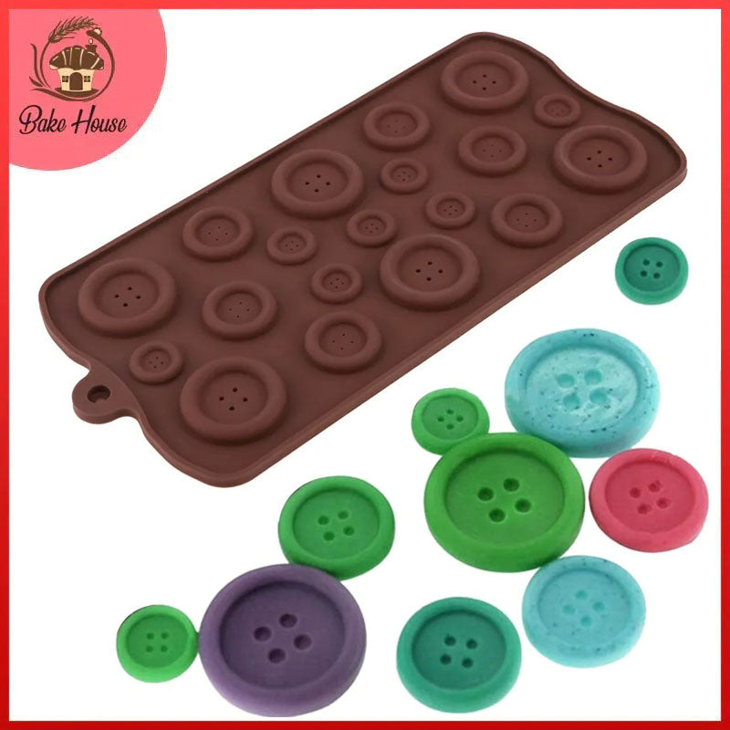 Button Shape Silicone Chocolate Mold 19 Cavity
