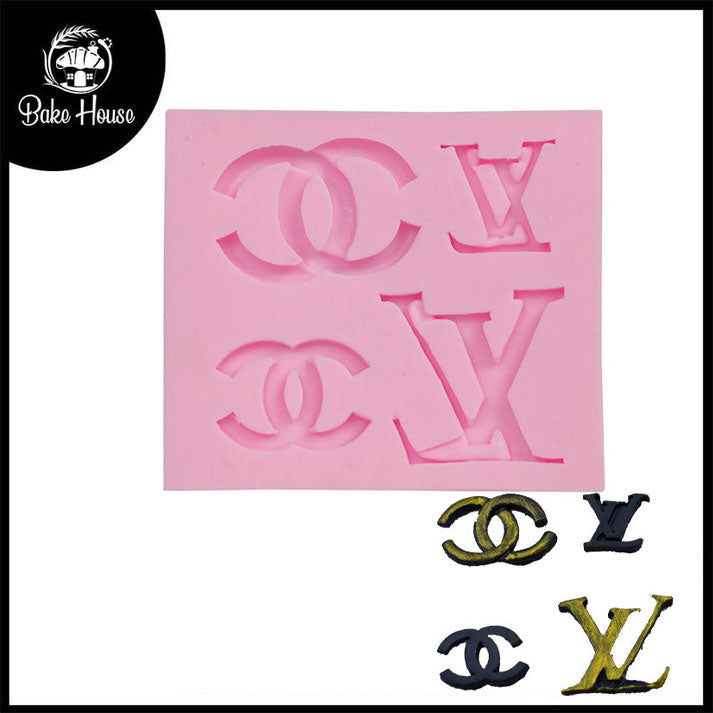 CHANEL & LV Brands Logos Silicone Fondant & Chocolate Mold 4 Cavity