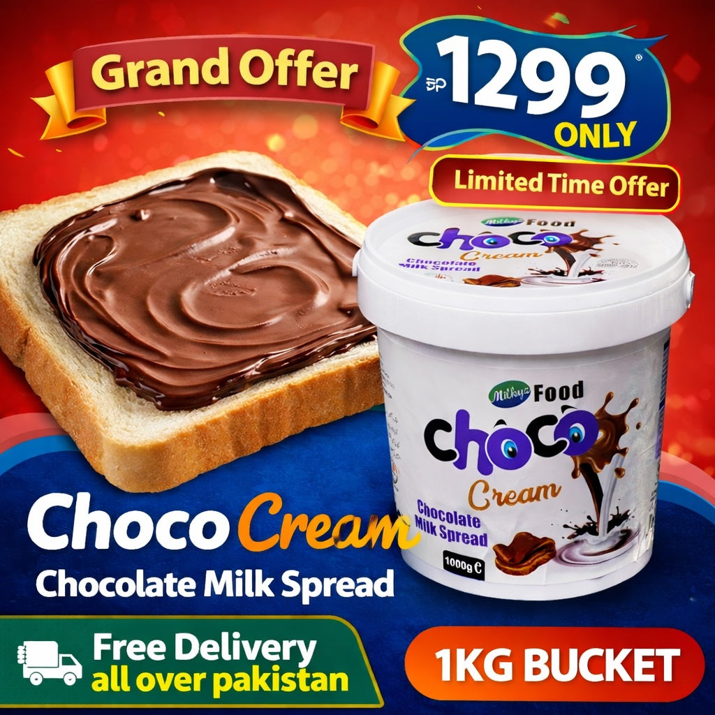 Milkyz Food Choco Cream Chocolate Milk Spread 1KG Bucket Free Delivery All Over Pakistan