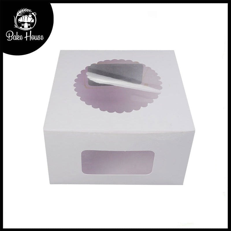 Cake Box 10 X 10 X 5.7 Inch with 3 Sided Transparent Windows