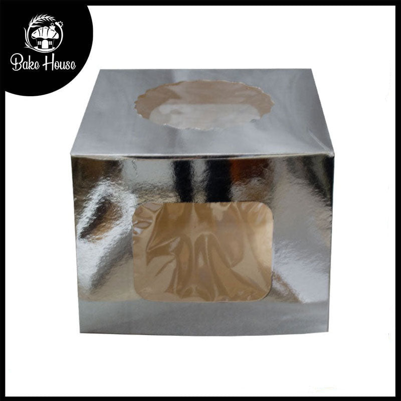 Cake Box 10 X 10 X 8.1 Inch with 3 Sided Transparent Windows