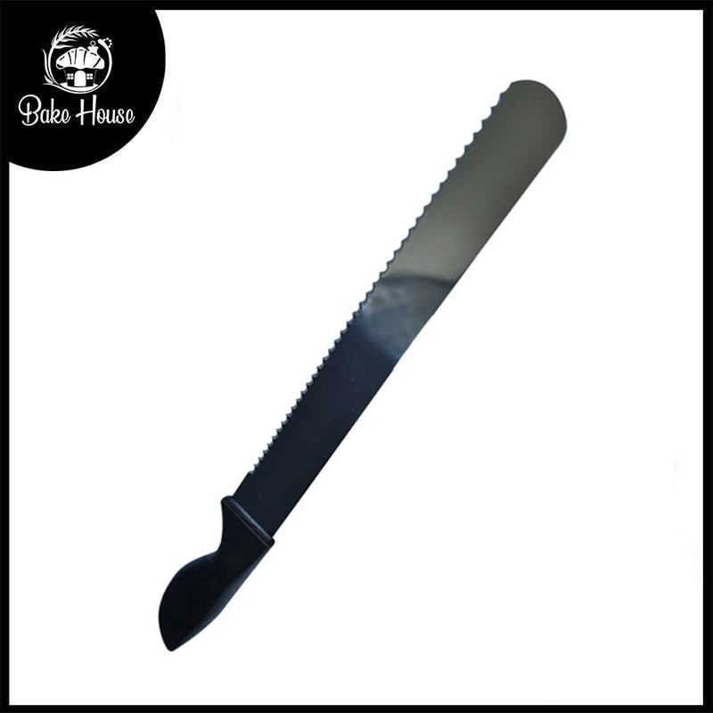 Cake Cutting Knife Steel With Black Handle Large