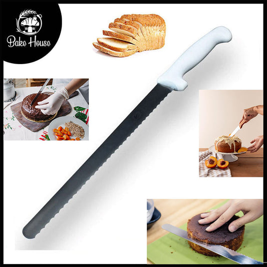 Cake Cutting Knife Steel With Plastic Handle Large