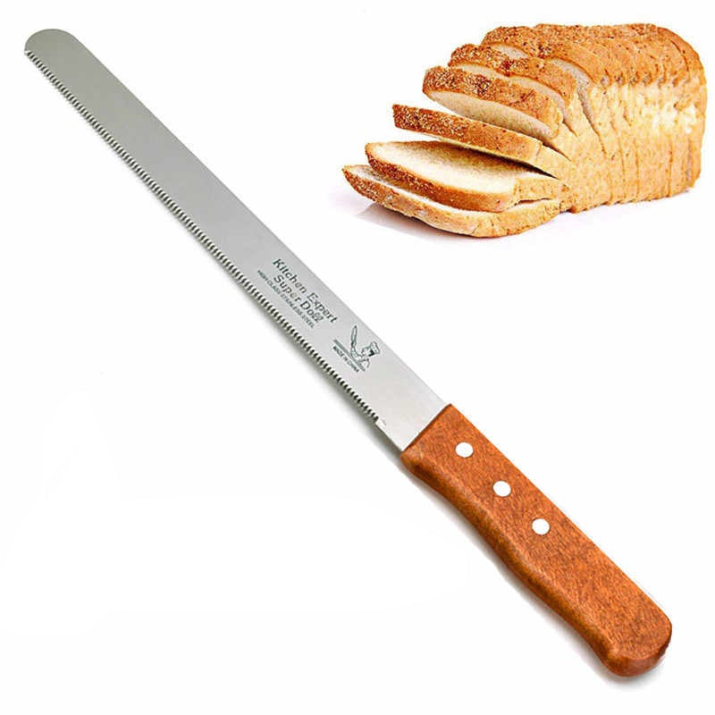 Cake Cutting Knife Steel With Wood Handle Large