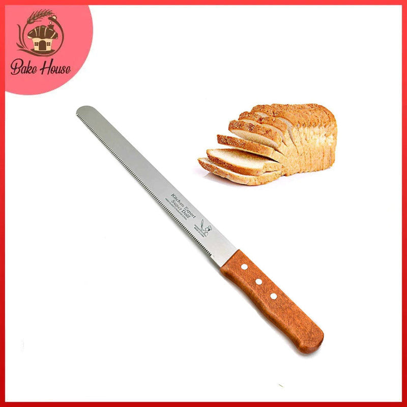 Cake Cutting Knife Steel With Wood Handle Large