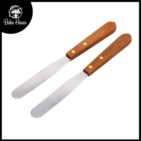 Cake Palette Knife With Wood Handle 4 inch 2 Pcs Set
