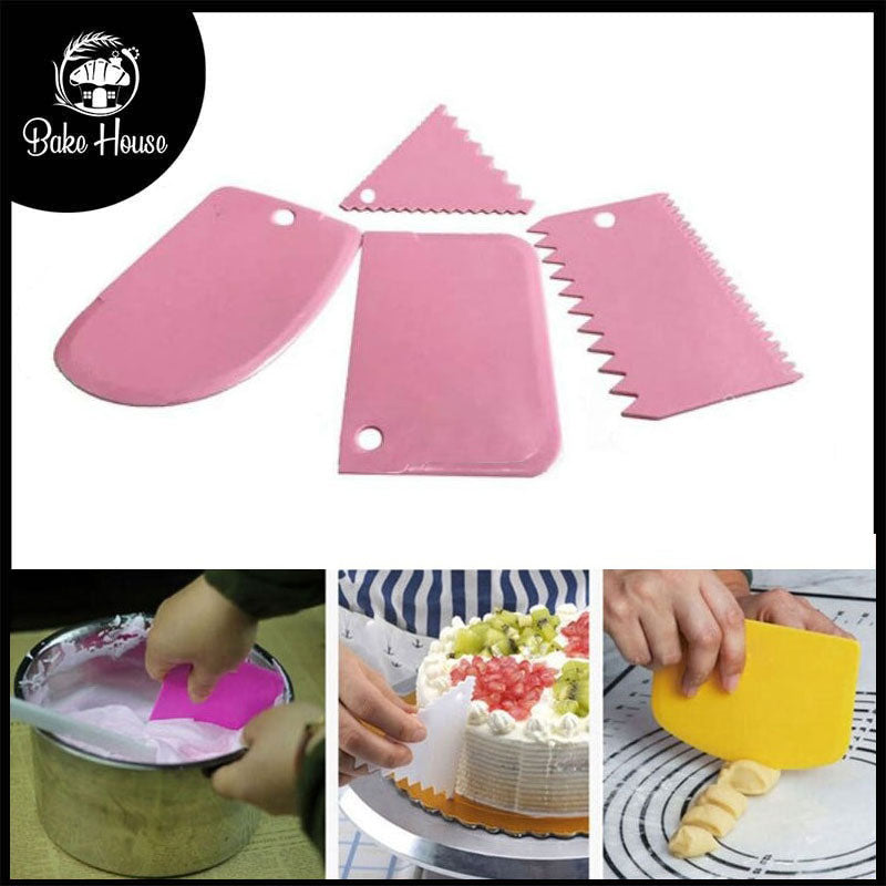 Cake Scraper Set 4Pcs Plastic