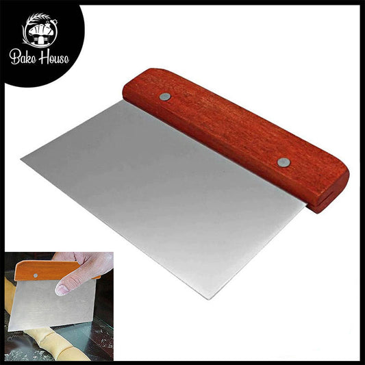 Cake Scraper Stainless Steel Wood Handle