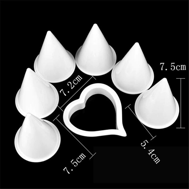 Calla Lily Flower Cake Fondant Mold Plastic 7Pcs Set