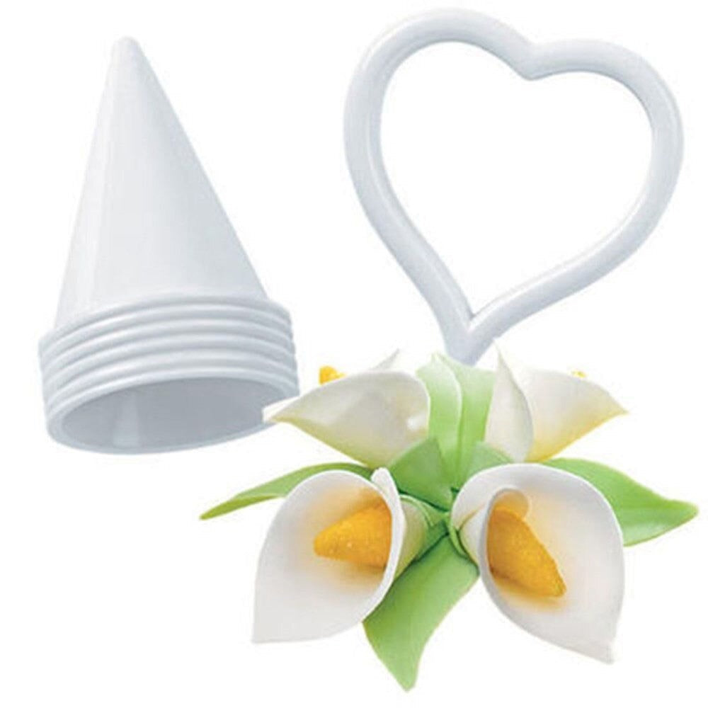 Calla Lily Flower Cake Fondant Mold Plastic 7Pcs Set