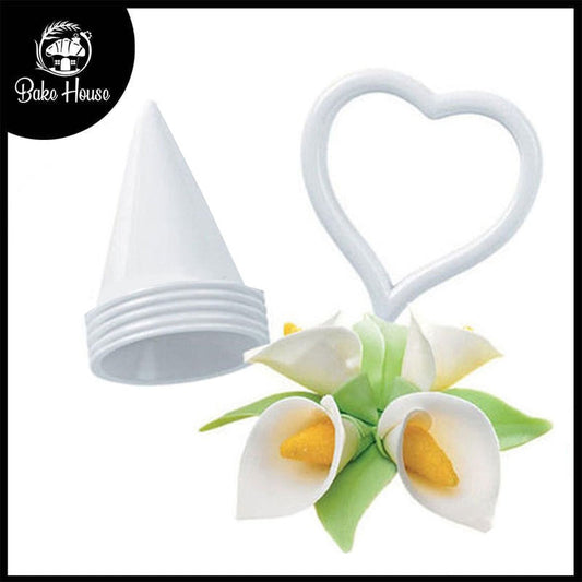 Calla Lily Flower Cake Fondant Mold Plastic 7Pcs Set