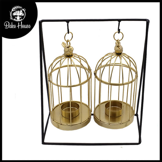 Candle Holder Bird Cage Candle Stand 2 Pcs
