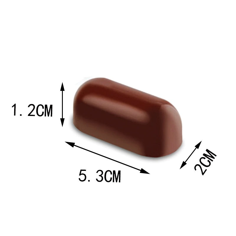 Capsule Shape Acrylic Chocolate Mold 18 Cavity