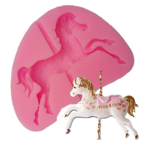 Carousel Horse Silicone Fondant Mold (Design 02)