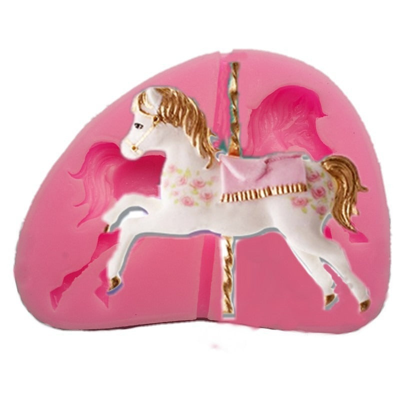 Carousel Horse Silicone Fondant Mold (Design 02)