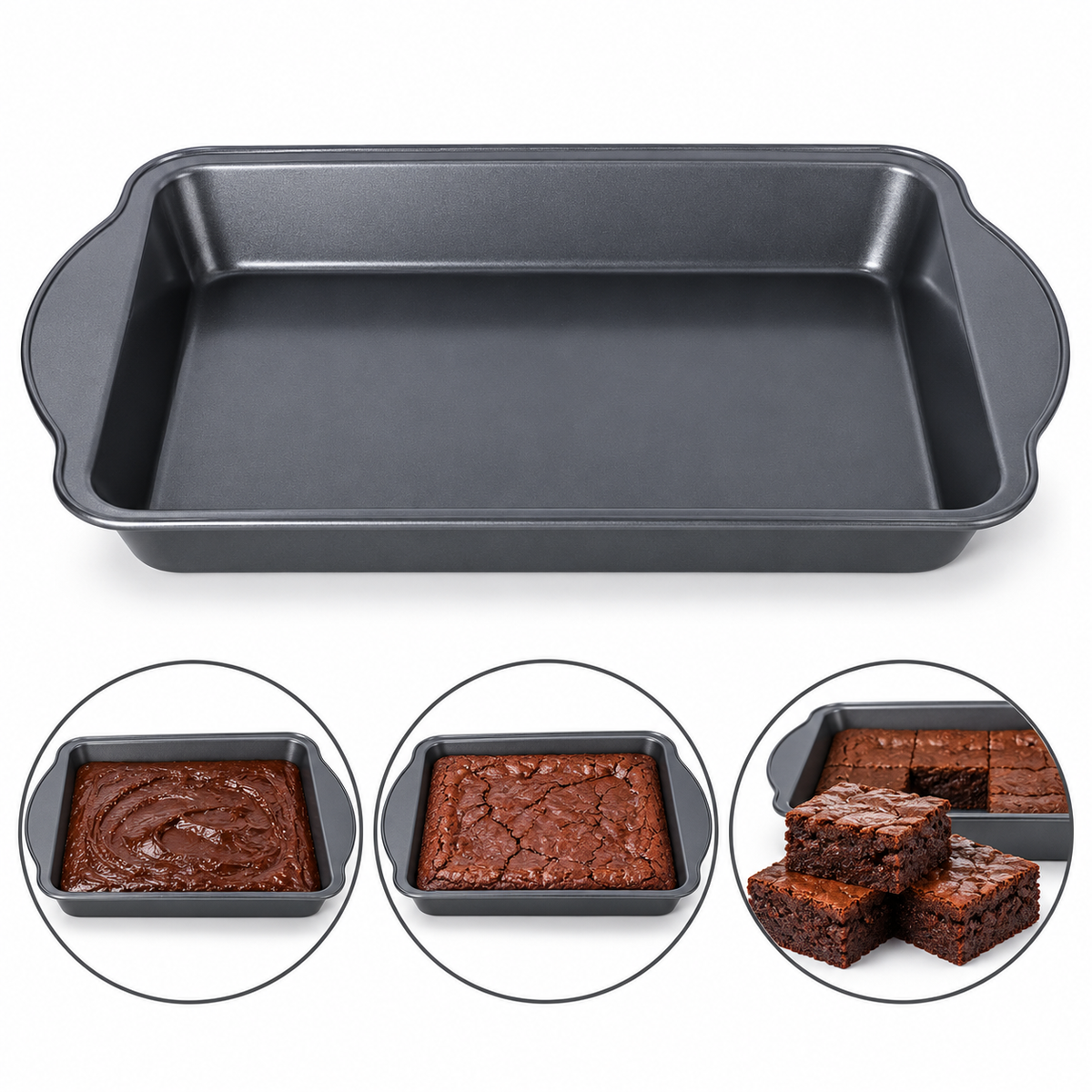 Non-Stick Deep Rectangle Tray 33 x 23cm