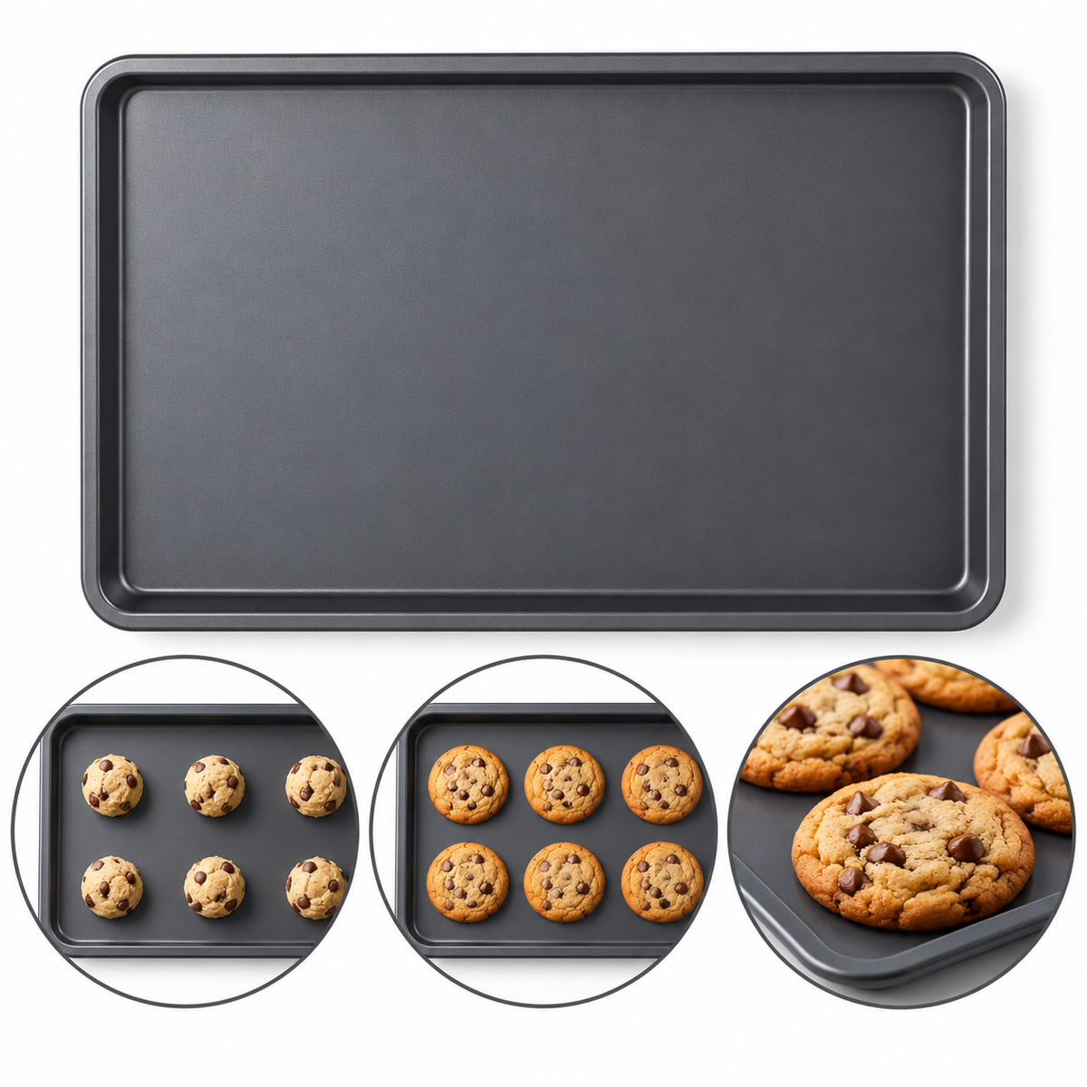 Nonstick Rectangular Baking Tray Grey