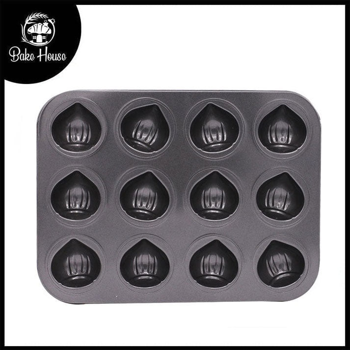 Chestnut Shape Baking Tray 12 Cavity Non Stick