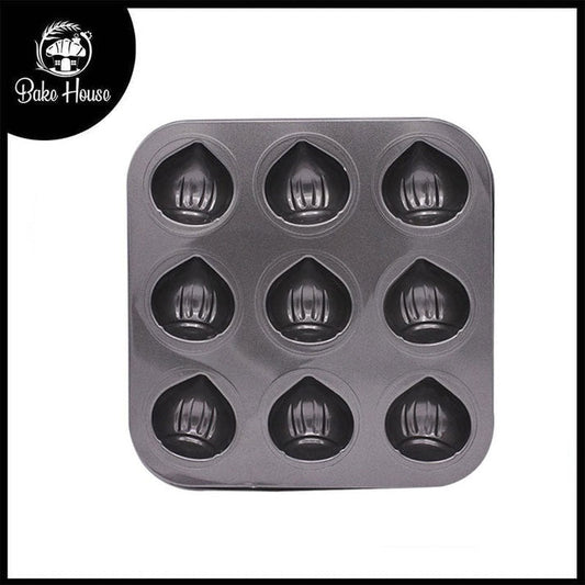 Chestnut Shape Baking Tray 9 Cavity Non Stick