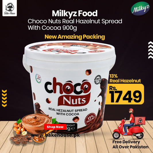 Milkyz Food Choco Nuts Real 13% Hazelnut Spread With Cocoa 900g Free Delivery All Over Pakistan