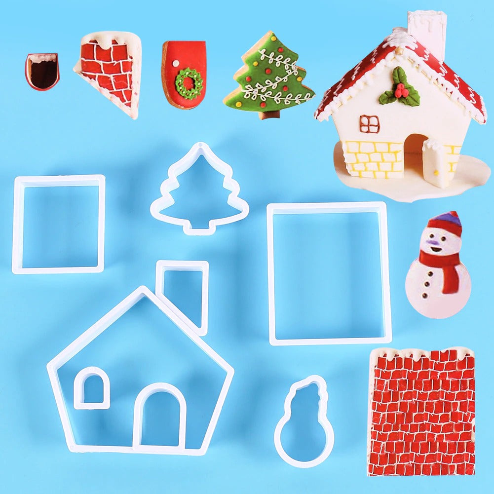 Christmas Theme Fondant & Cookie Cutters 8Pcs Set