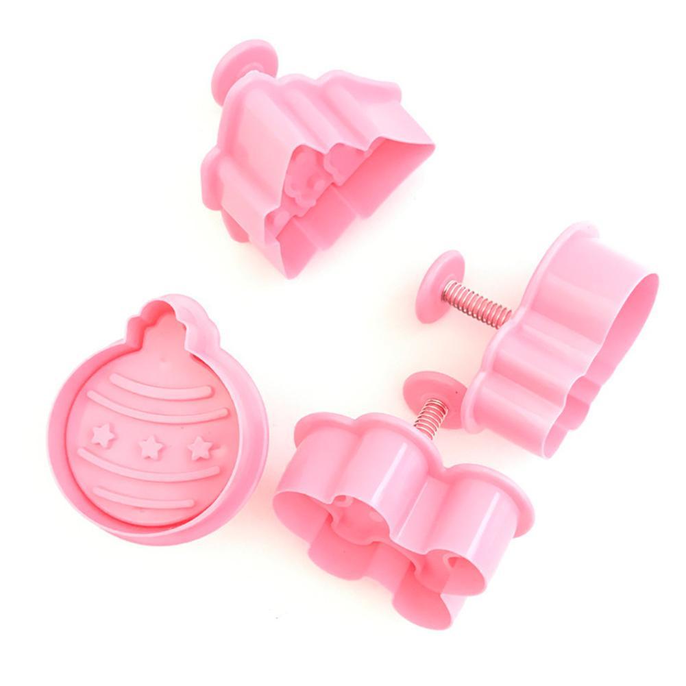 Christmas Theme Fondant Plunger Cutter 4Pcs Set Plastic