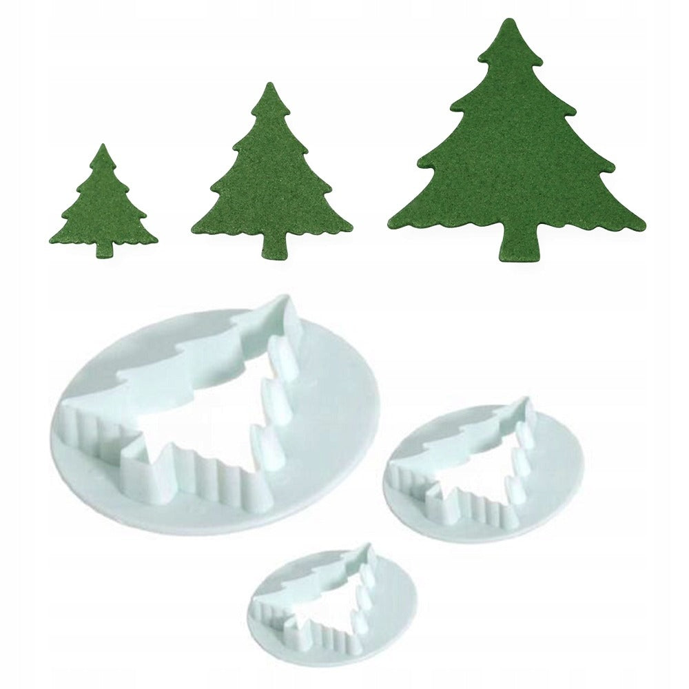 Christmas Tree Fondant Cutter Plastic 3Pcs Set
