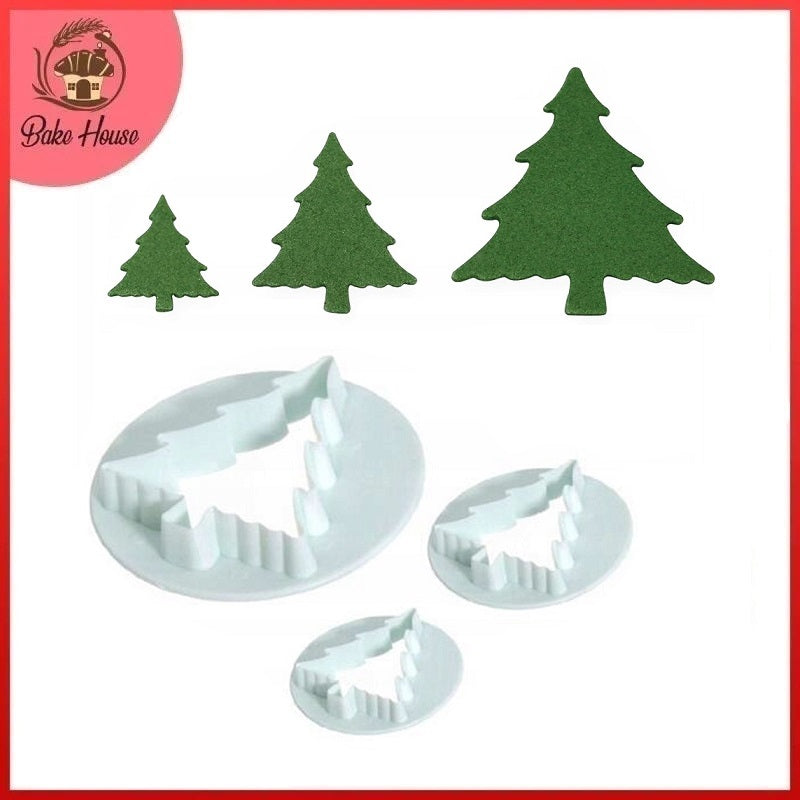 Christmas Tree Fondant Cutter Plastic 3Pcs Set