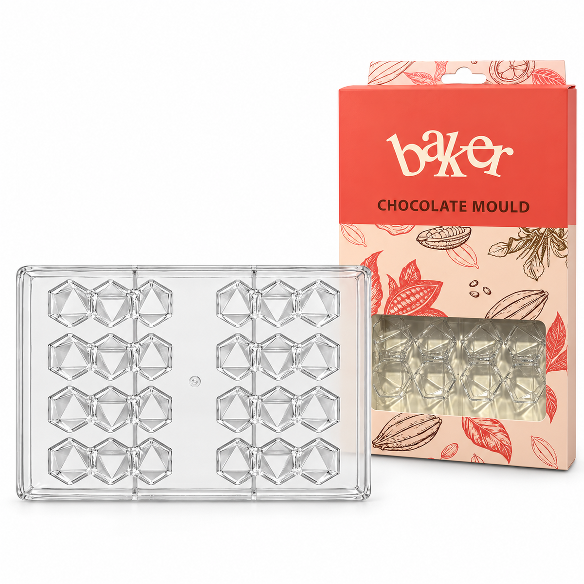 Triple Hexagon Shape Acrylic Chocolate Mold 8 Cavity