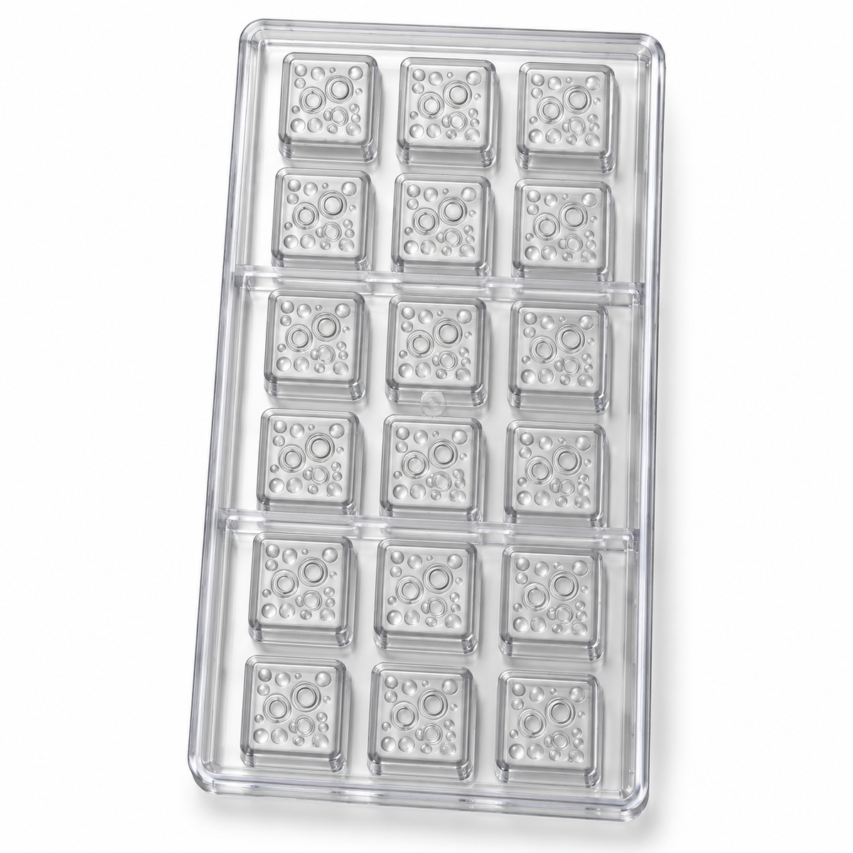 Bubble Square Shape Acrylic Chocolate Mold 18 Cavity