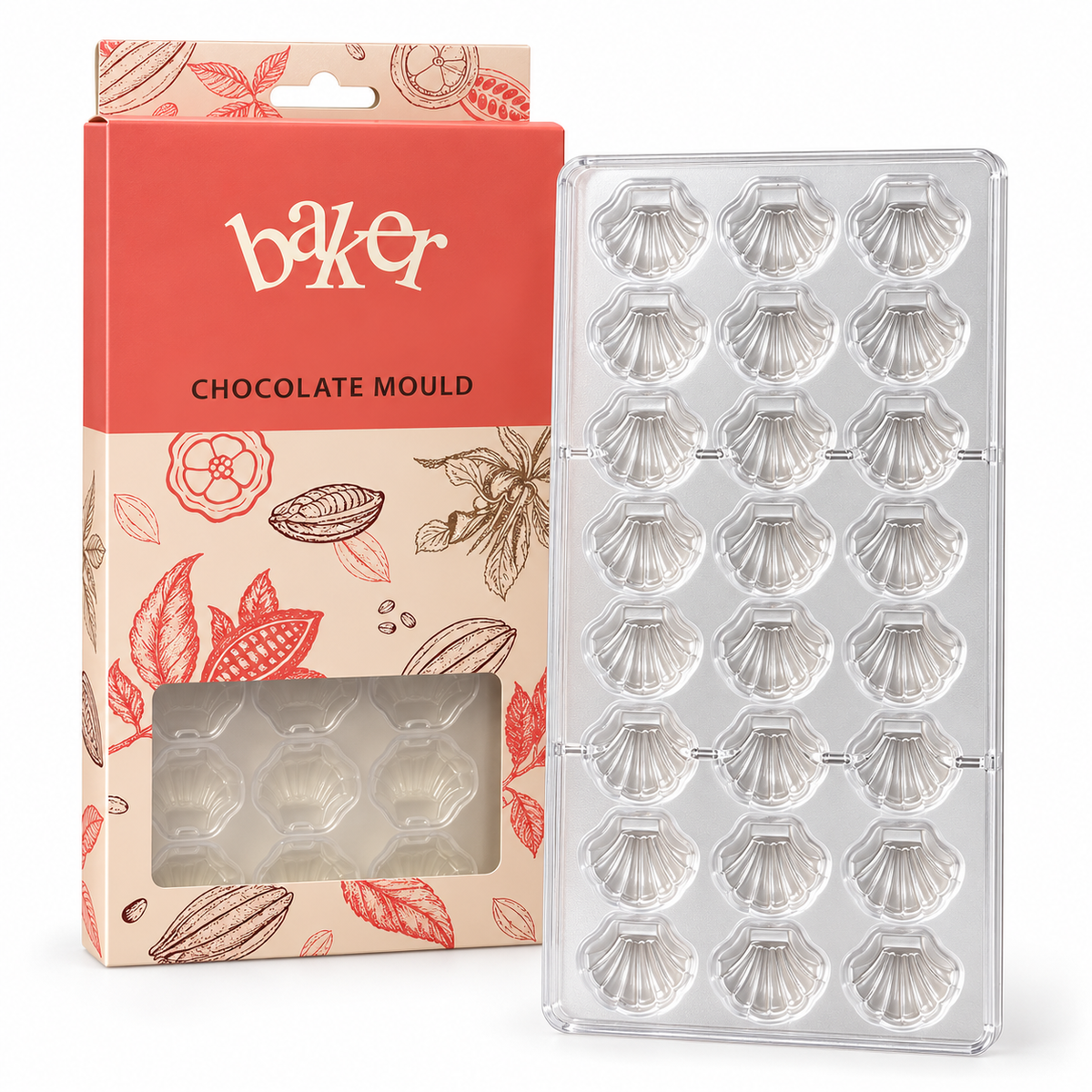 Sea Shell Shape Acrylic Chocolate Mold 24 Cavity
