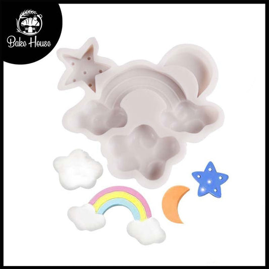 Cloud Rainbow Moon Silicone Fondant Mold