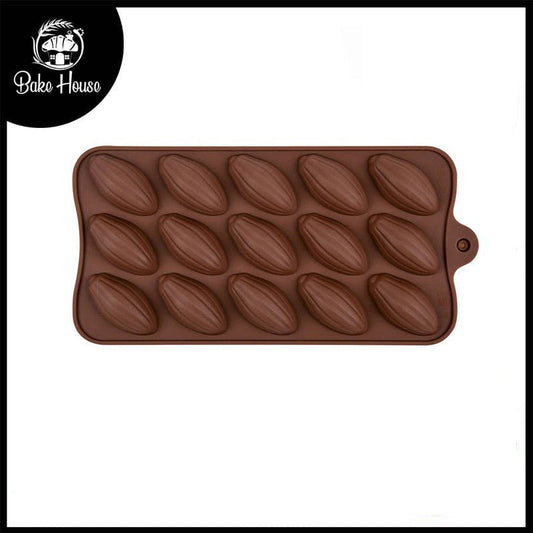 Cocoa Bean Silicone Fondant & Chocolate Mold 15 Cavity