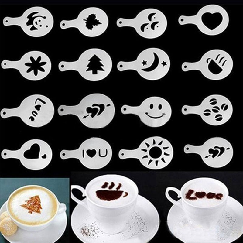 Coffee Stencils in Different Designs 16Pcs Pack
